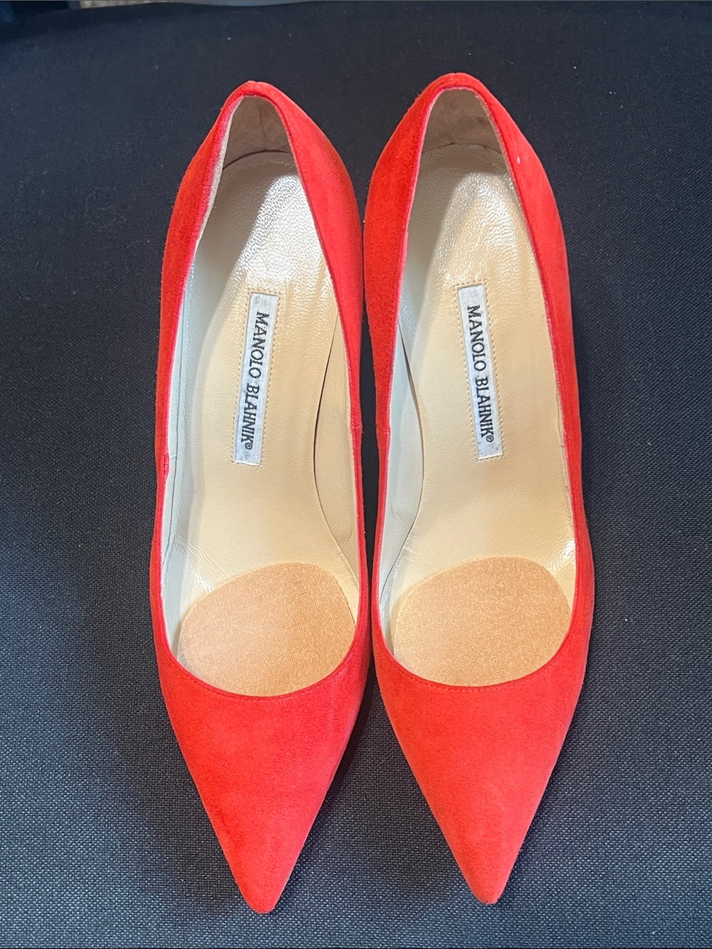 Manolo Blahnik BB Stilettos Italian Suede Pointed-Toe Pumps 4” High Heels 38.5